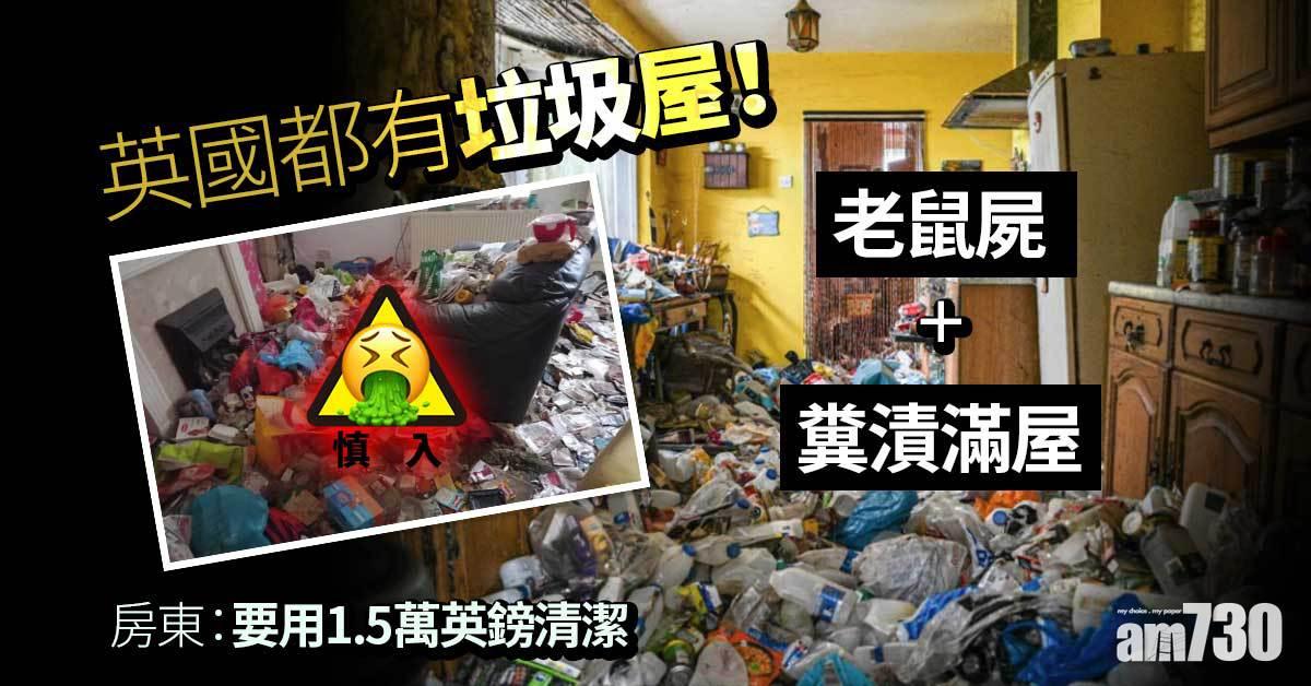 慎入｜英國垃圾屋驚嚇  糞袋綁門柄+櫃桶藏鼠屍+衛生巾棄浴缸