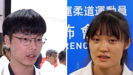 盧蔚豐(左)及王嘉莉(右)均首次出戰奧運，王嘉莉力爭晉身賽事頭7名，盧蔚豐「搏盡」應戰爭取奪牌機會。(港台圖片)