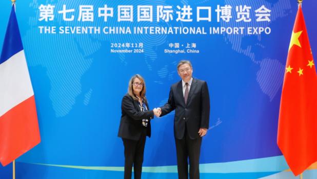 王文濤會見法國外交部外貿部長級代表普里馬。（商務部網頁）