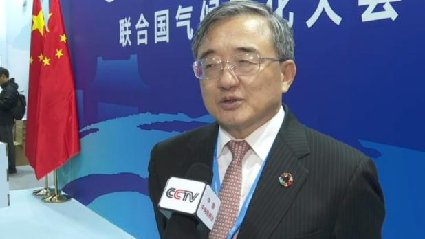 劉振民首次以中國氣候特使身份出席聯合國氣候變化大會。（央視新聞截圖）