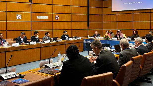 副廉政專員兼執行處首長丘樹春率團到維也納聯合國毒品和犯罪問題辦公室出席GlobE網絡會議。（廉署提供）