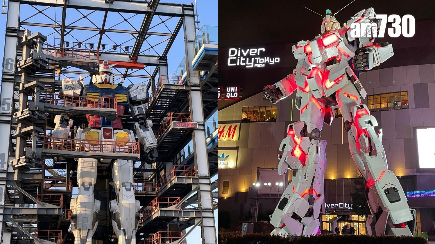 日本台場及橫濱的高達。(《am730》記者攝)