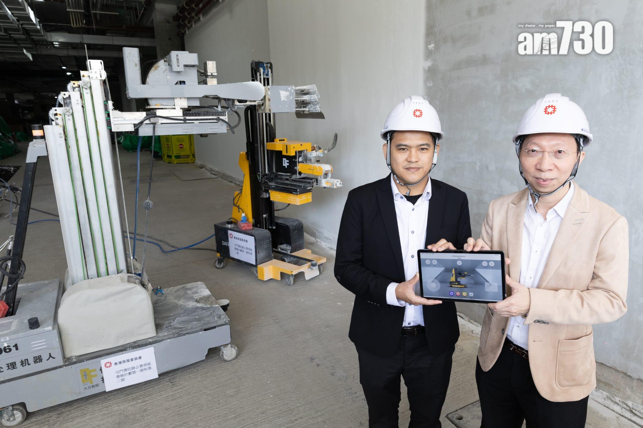 房委會引入建築機械人彌補人手缺口，房屋署創新科技總監姚勳雄稱，機械人不會取代工人。(蘇文傑攝)