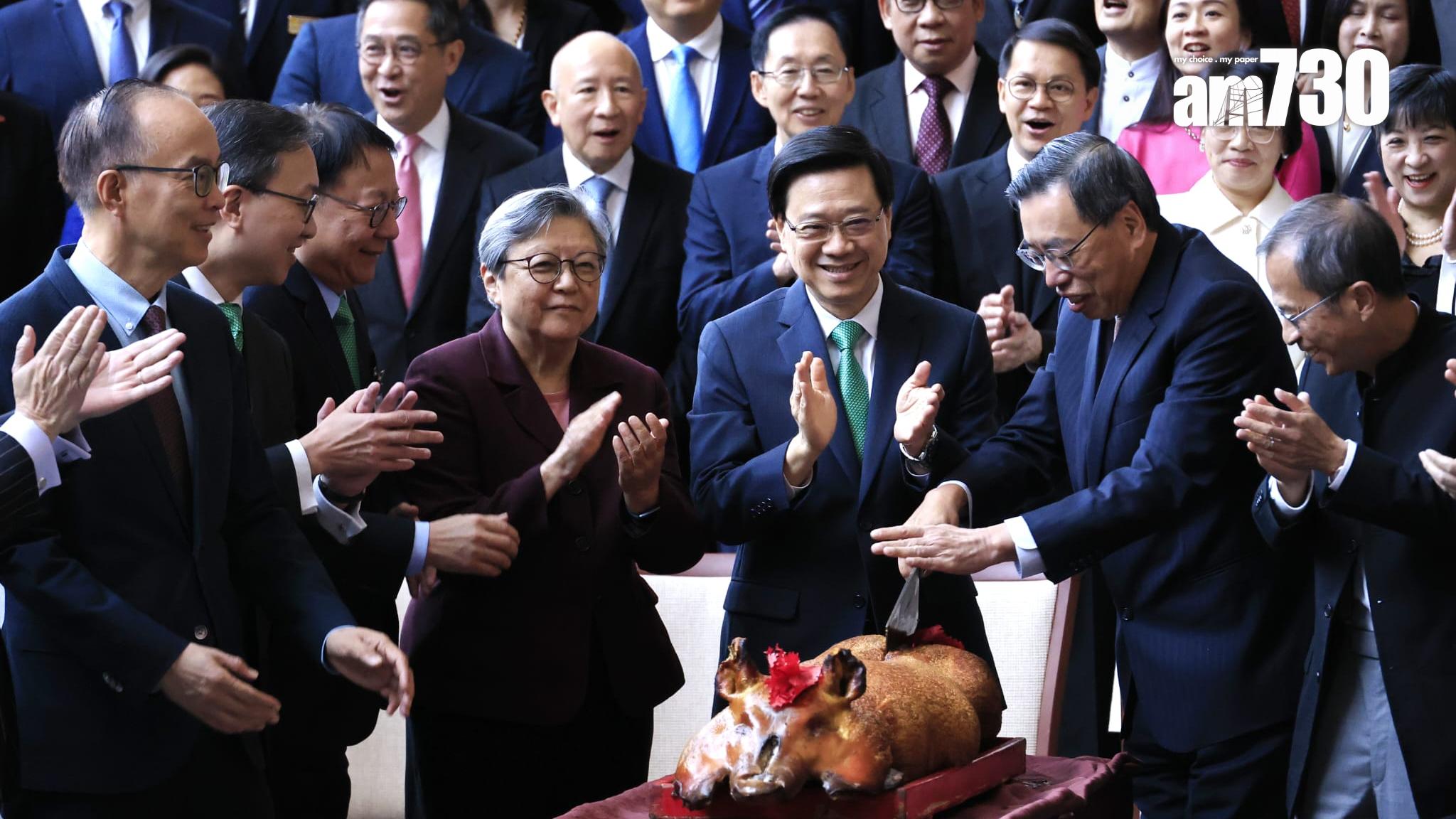 立法會慶祝25周年午宴　前主席范徐麗泰和曾鈺成出席被形容「三代同堂」(林俊源攝)