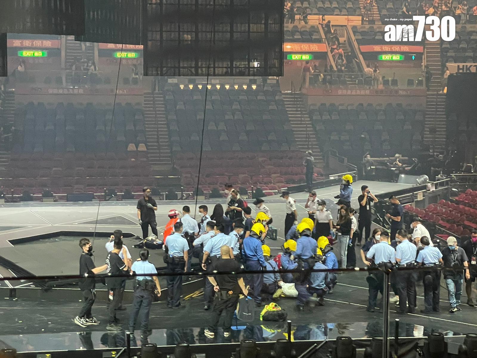 MIRROR演唱會前年發生嚴重意外，舞台上的電視屏幕從高處墮下，造成2名舞蹈員受傷  資料圖片