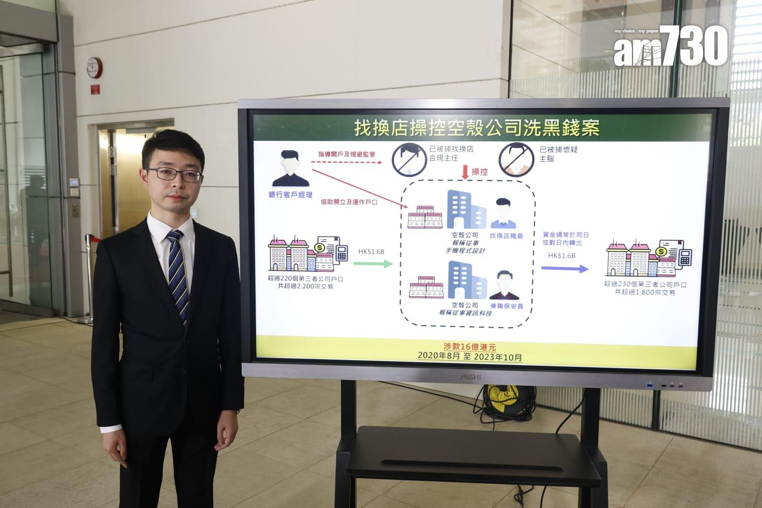 5人以找換店洗黑錢被捕，3年涉款16億元。 (林俊源攝)