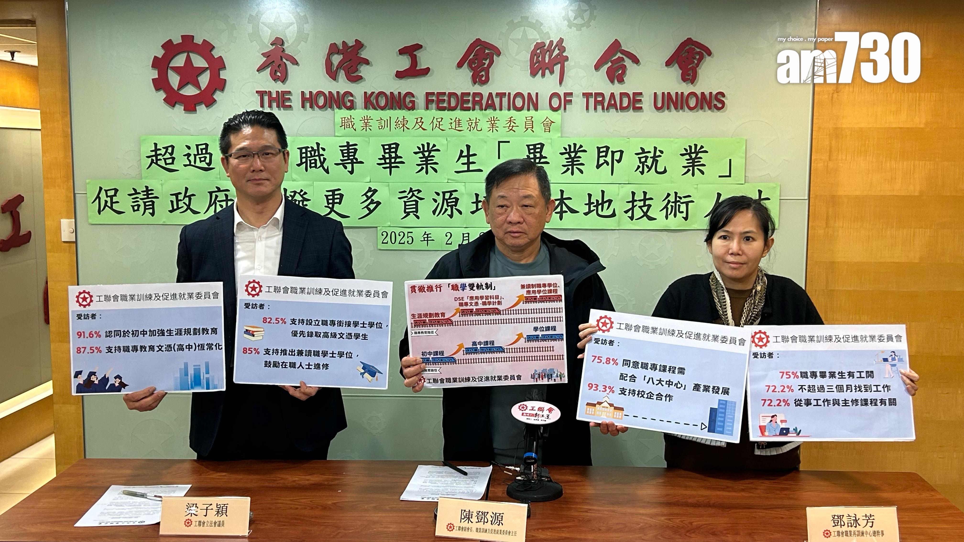 逾七成職專畢業生「畢業即就業」　工聯會促提升DSE應用學習科目最高等級