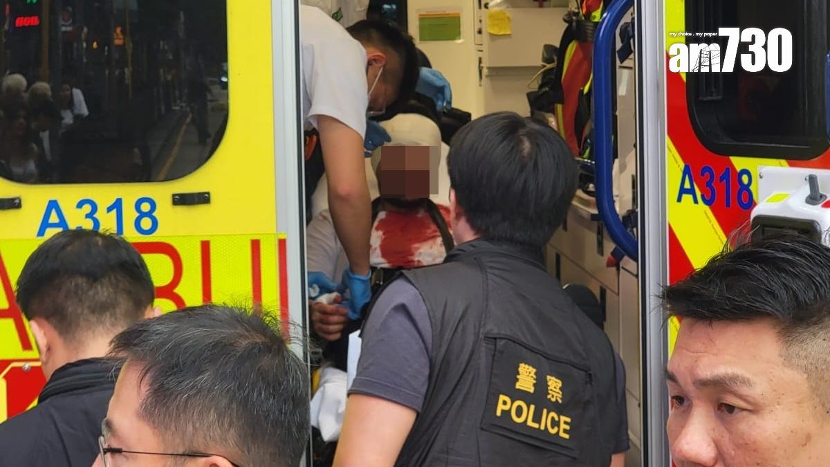 尖沙咀發生斬人案。(鍾式明攝)