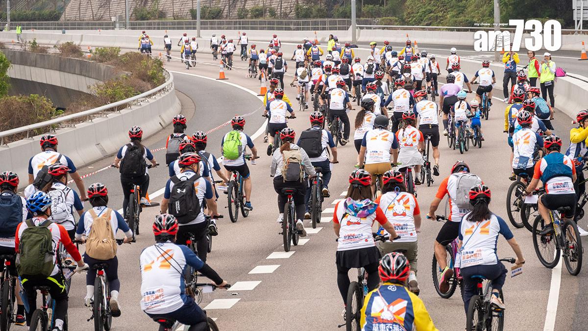 2024年單車百萬行活動在昂船洲大橋一帶舉行。(資料圖片)