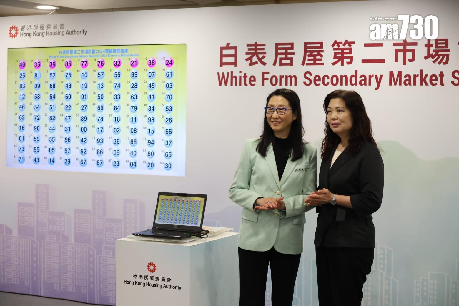 「白居二2024」攪珠結果出爐，今期收3.4萬份申請。(鍾式明攝)