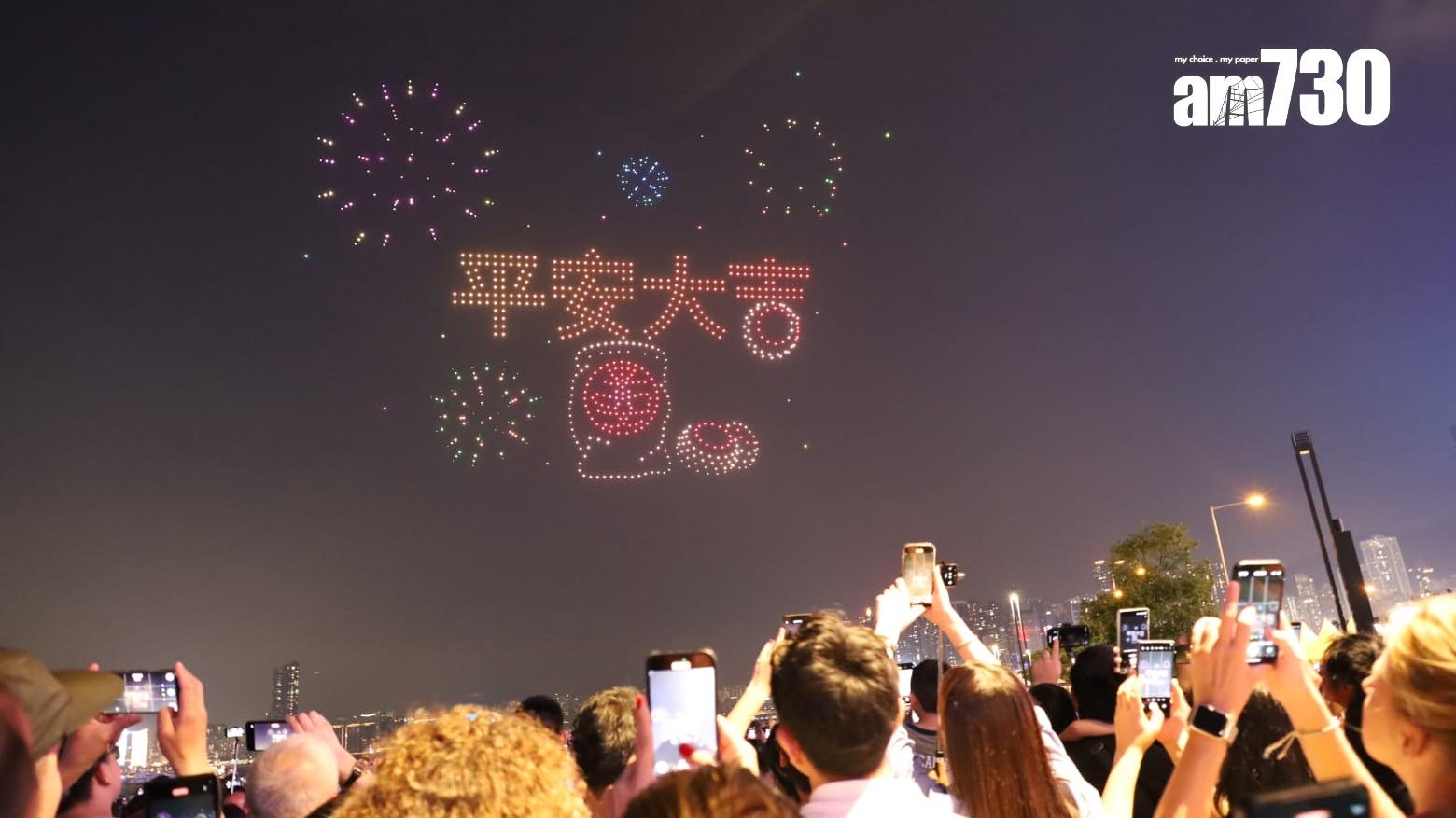 旅發局非遺節慶無人機表演　傳統特色圖案點燃夜空光采