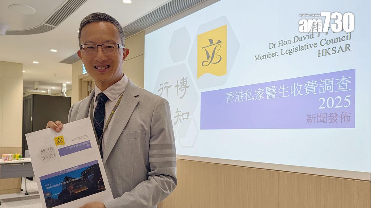 林哲玄過去兩月進行私家醫生收費調查，發現有六成六醫生較3年前有加價。(羅庸軒攝)