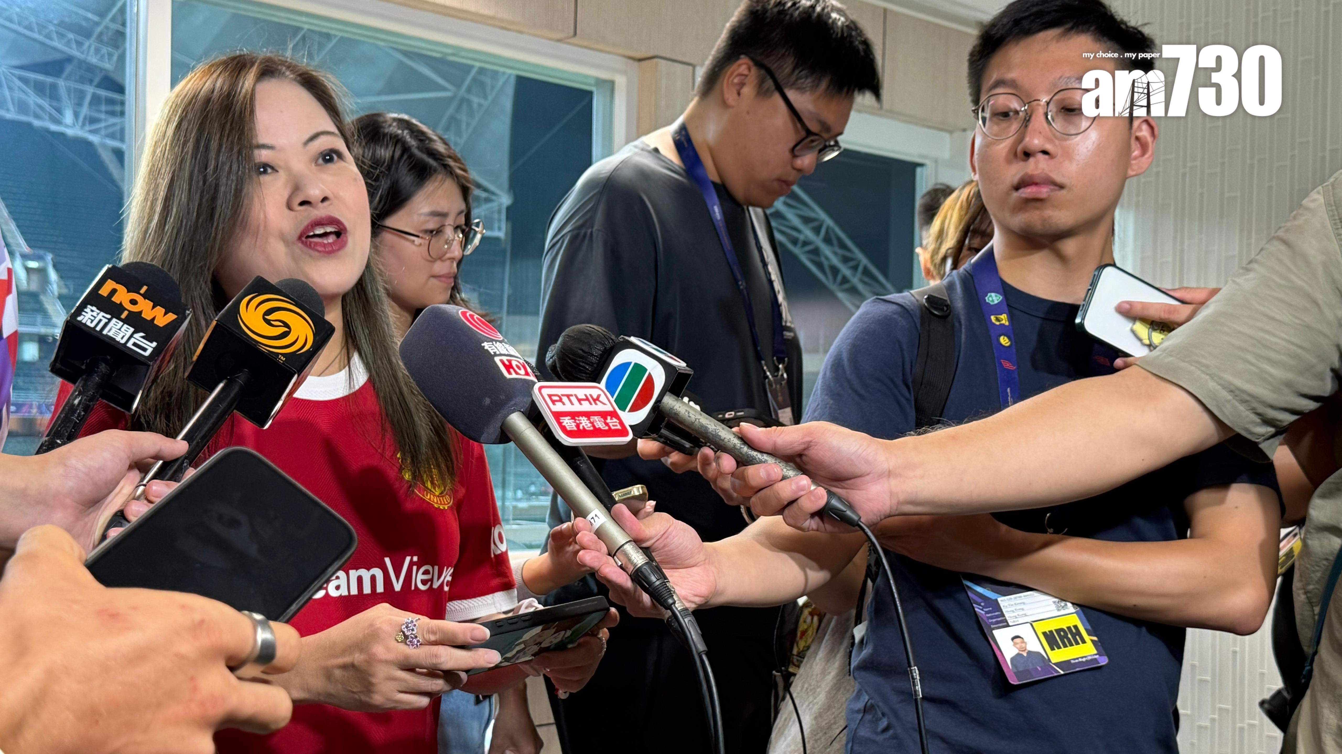 文體旅局局長羅淑佩入場觀賽。(《am730》記者攝)